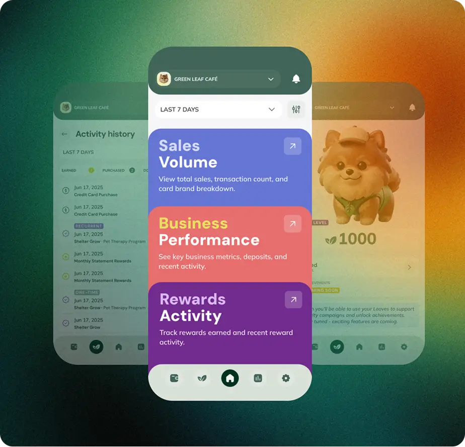 Merchant app dashboard preview